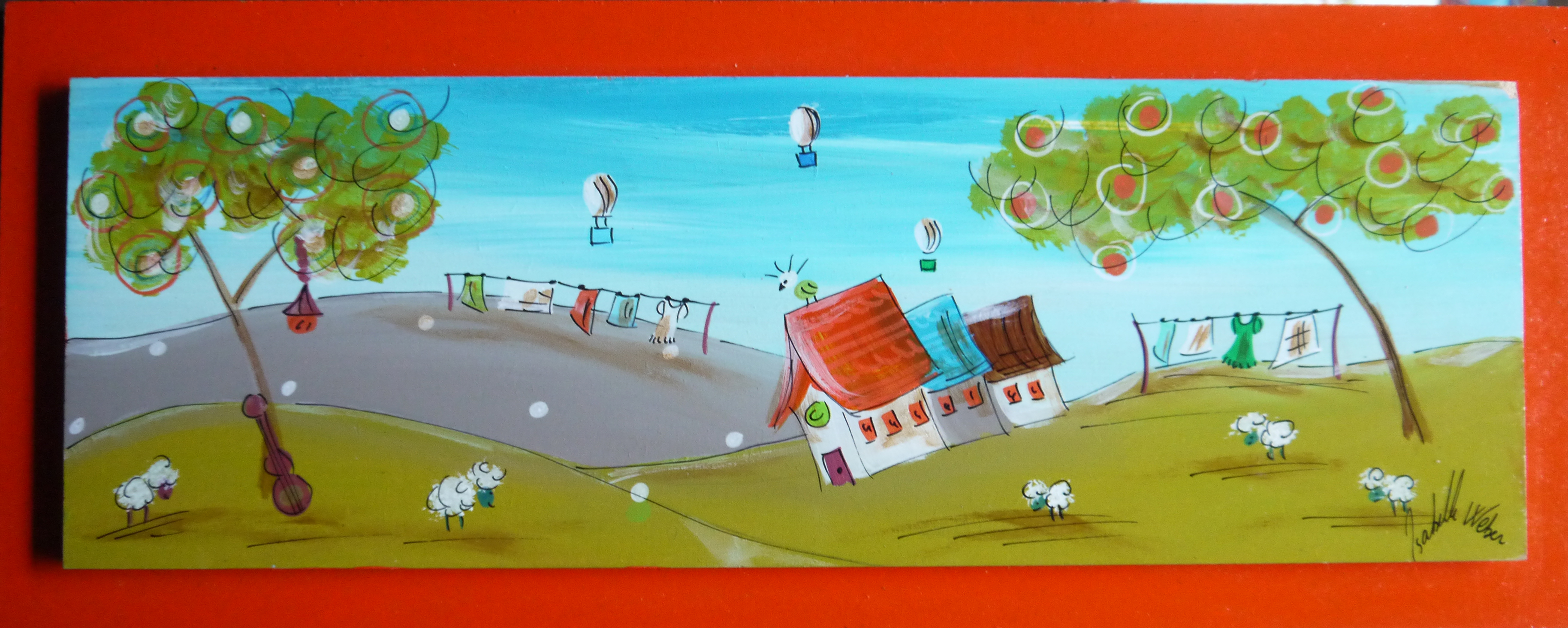 village de campagne, 20x50cm