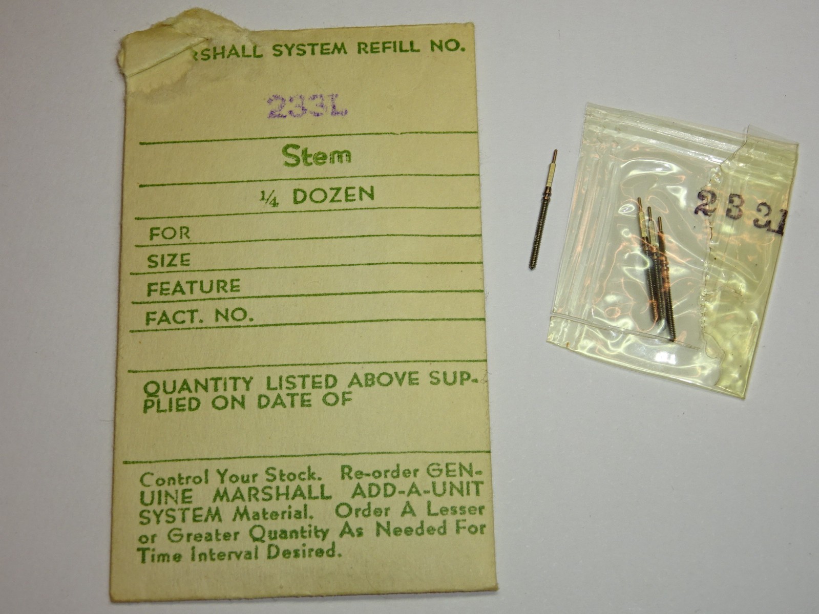 Movado winding stem 470 473 475 477 / Marshall 233 / Thread 90