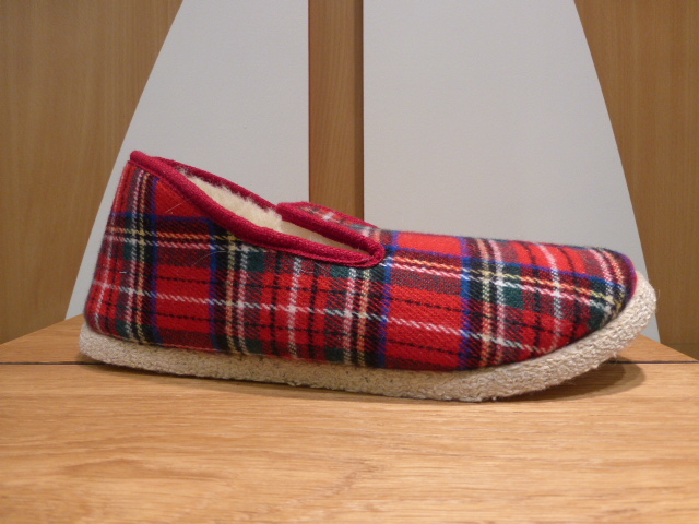 Charentaise Atelier Charentaise/Rondinaud  Calais Écossais rouge Semelle feutre