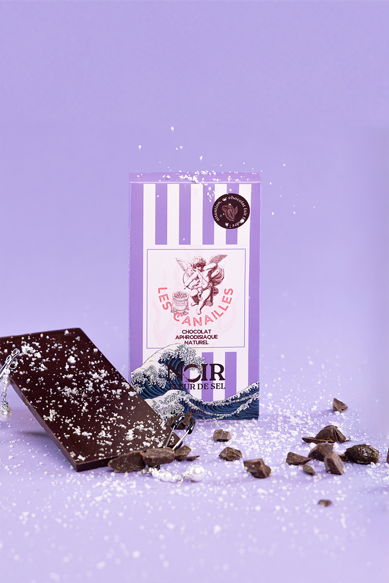 Chocolat aphrodisiaque • noir fleur de sel • 100g