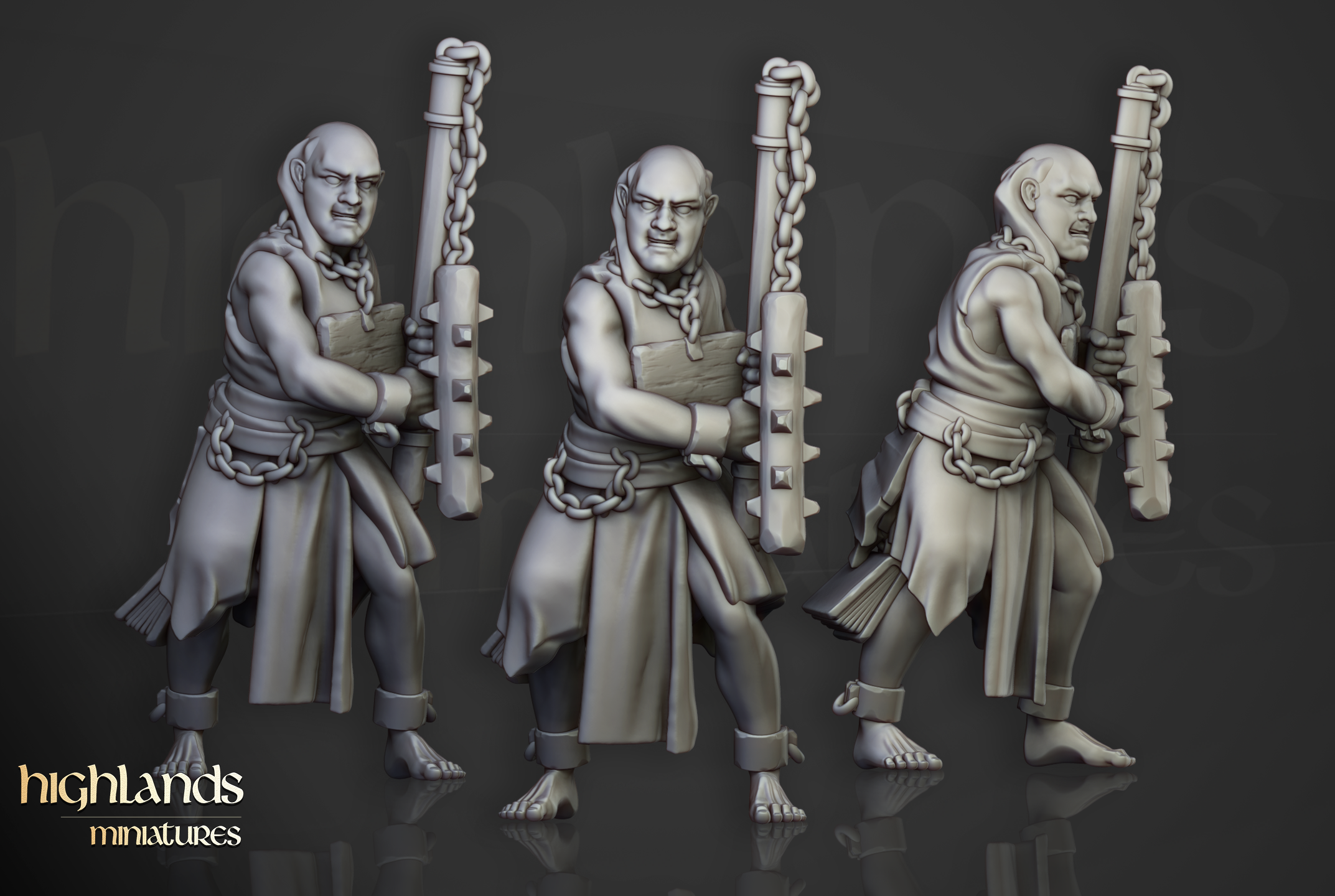  Fanatical Zealots 4 (M) - Highlands Miniatures