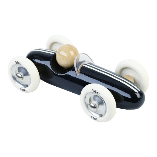 VOITURE EN BOIS GRAND PRIX VINTAGE 18 CM NOIR