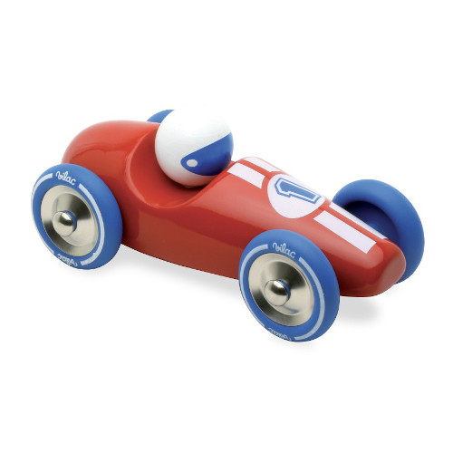 VOITURE EN BOIS COURSE 17 CM ROUGE