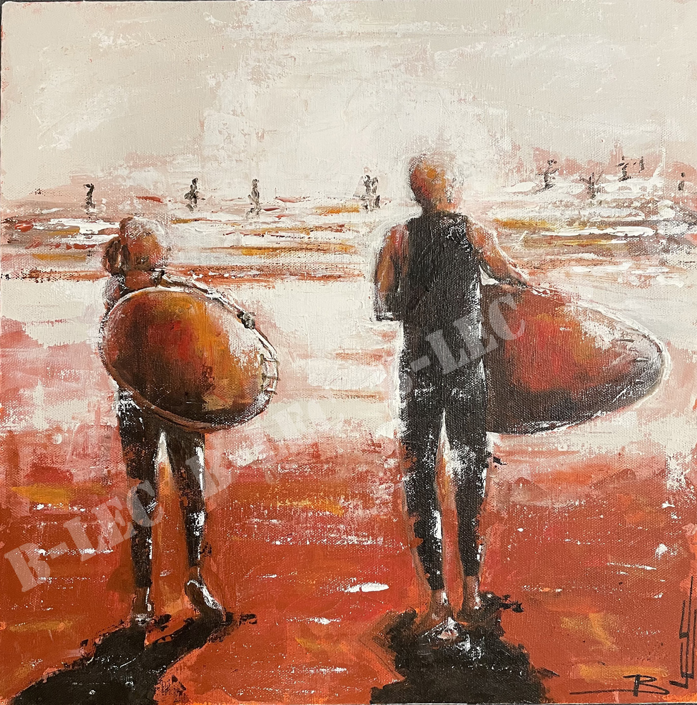 ...Surfeurs dans le crépuscule