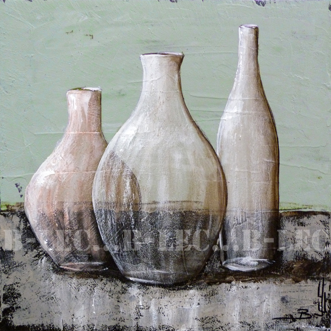 Jarres transparentes et terracotta 25x25cm