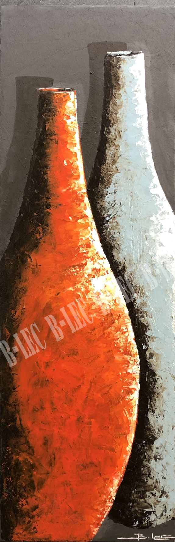 Jarres orange et bleu ciel