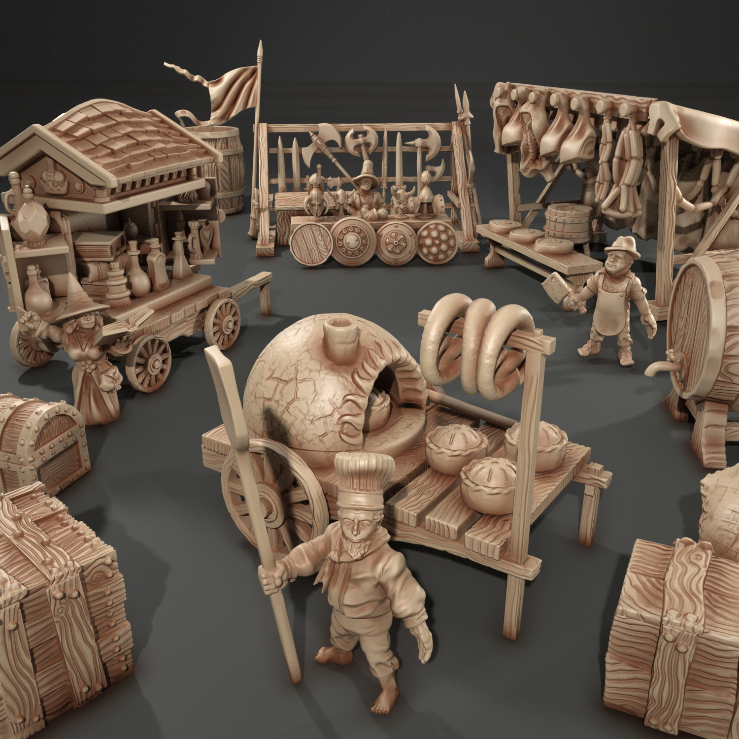 The Halfling Market : Kit complet - Medusa Miniatures