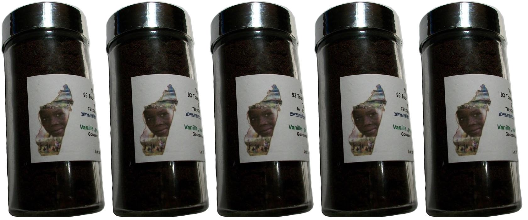 5 Jars of vanilla powder 5 x 30 Grs