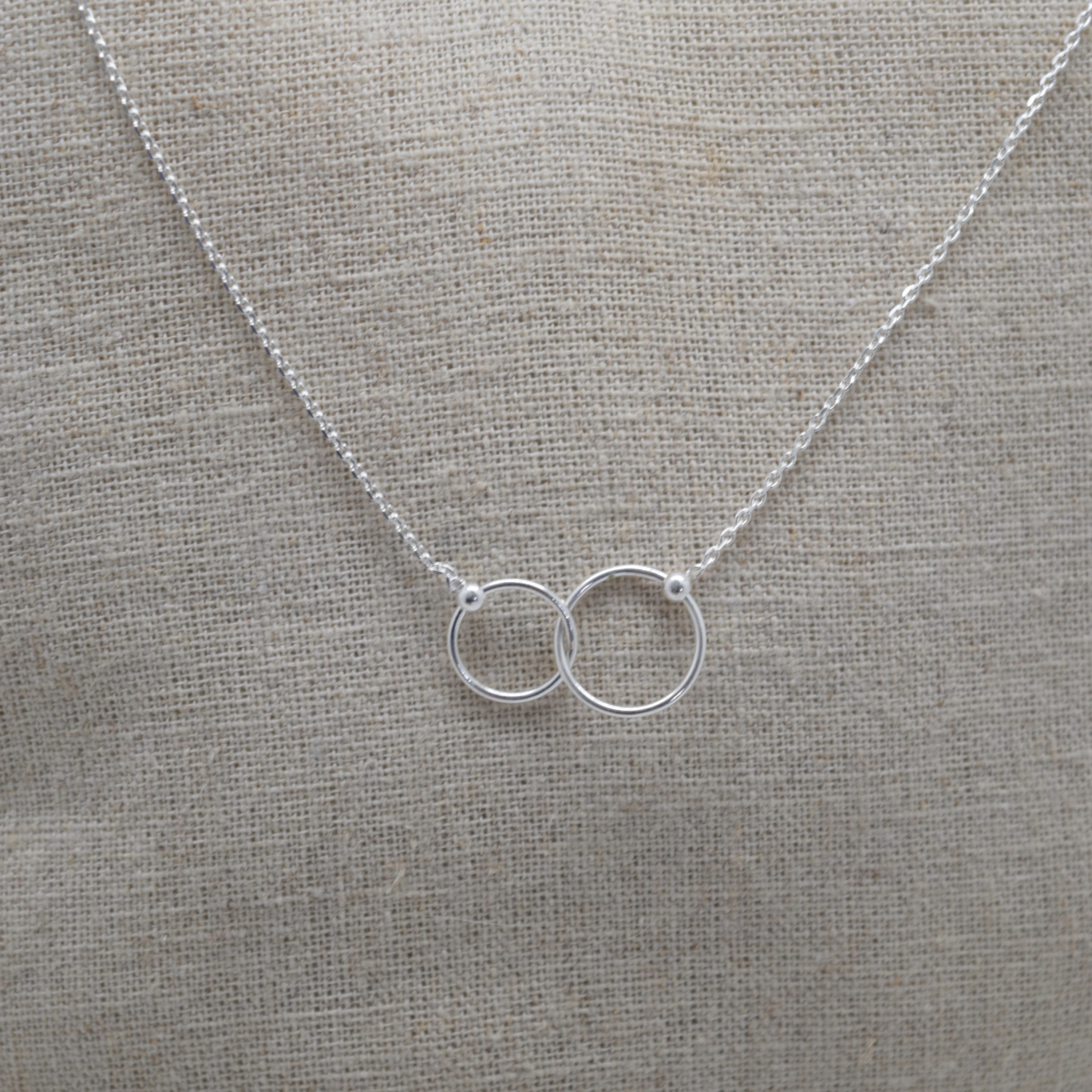 COLLIER ARGENT 925/1000 DEUX ANNEAUX