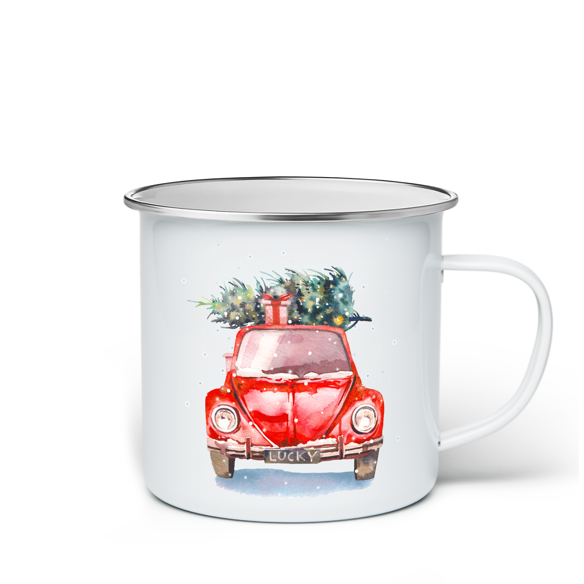 MUG EMAILLE VIEUX TACOT RED