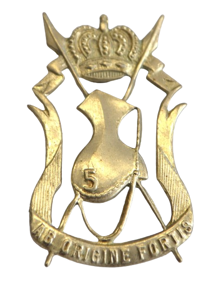 insigne de béret 5 lanciers argenté belge 