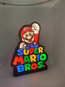 Logo Figurine Mario Bros, Lumière Led, Décoration D'intérieur, USB Jeux Console