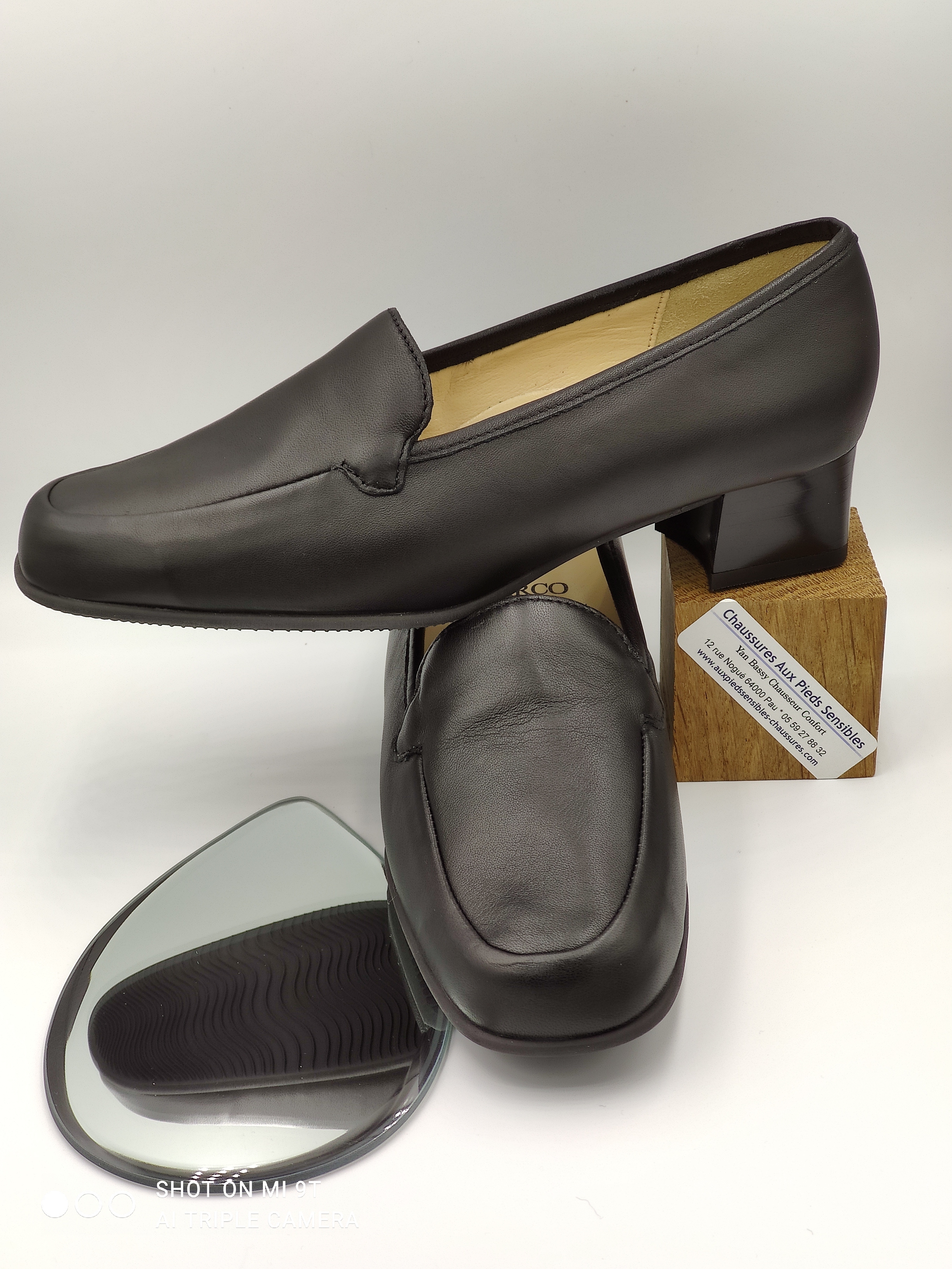 Mocassins MARCO Persan Noir  talon 35mm  📌 