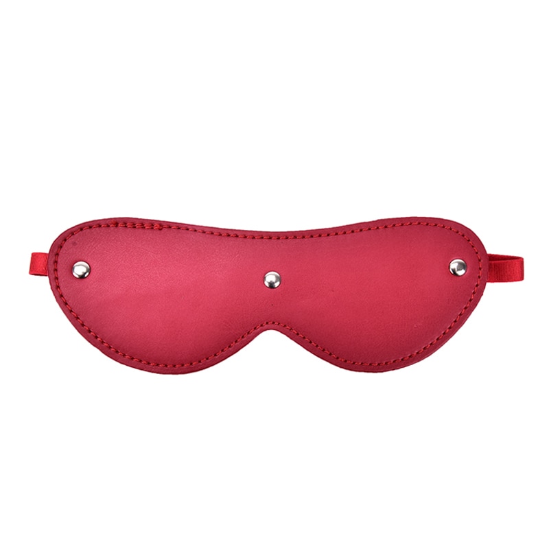masque simili cuir rouge