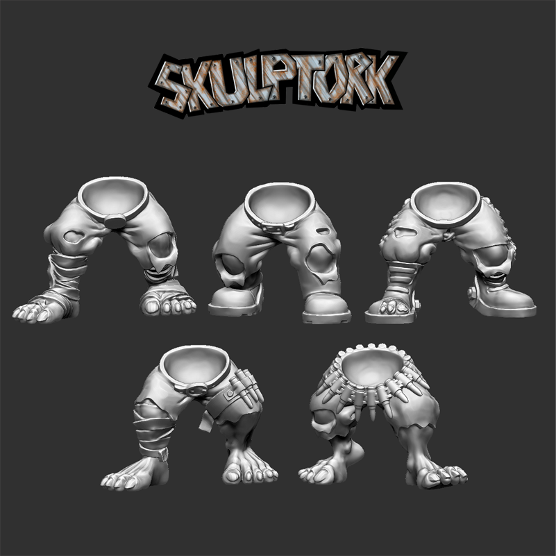 Jambes orc avec pantalon déchiré (x5) - Skulptork