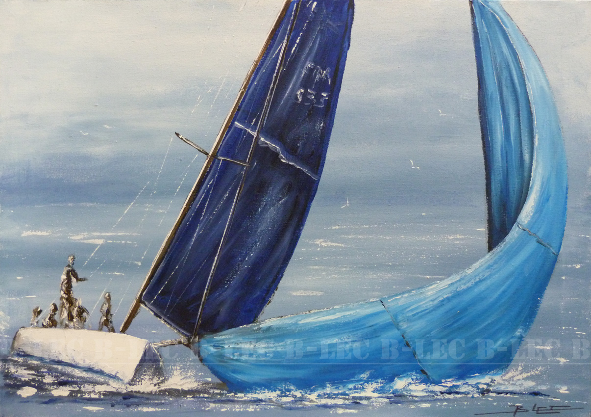 Bateaux voiles bleues