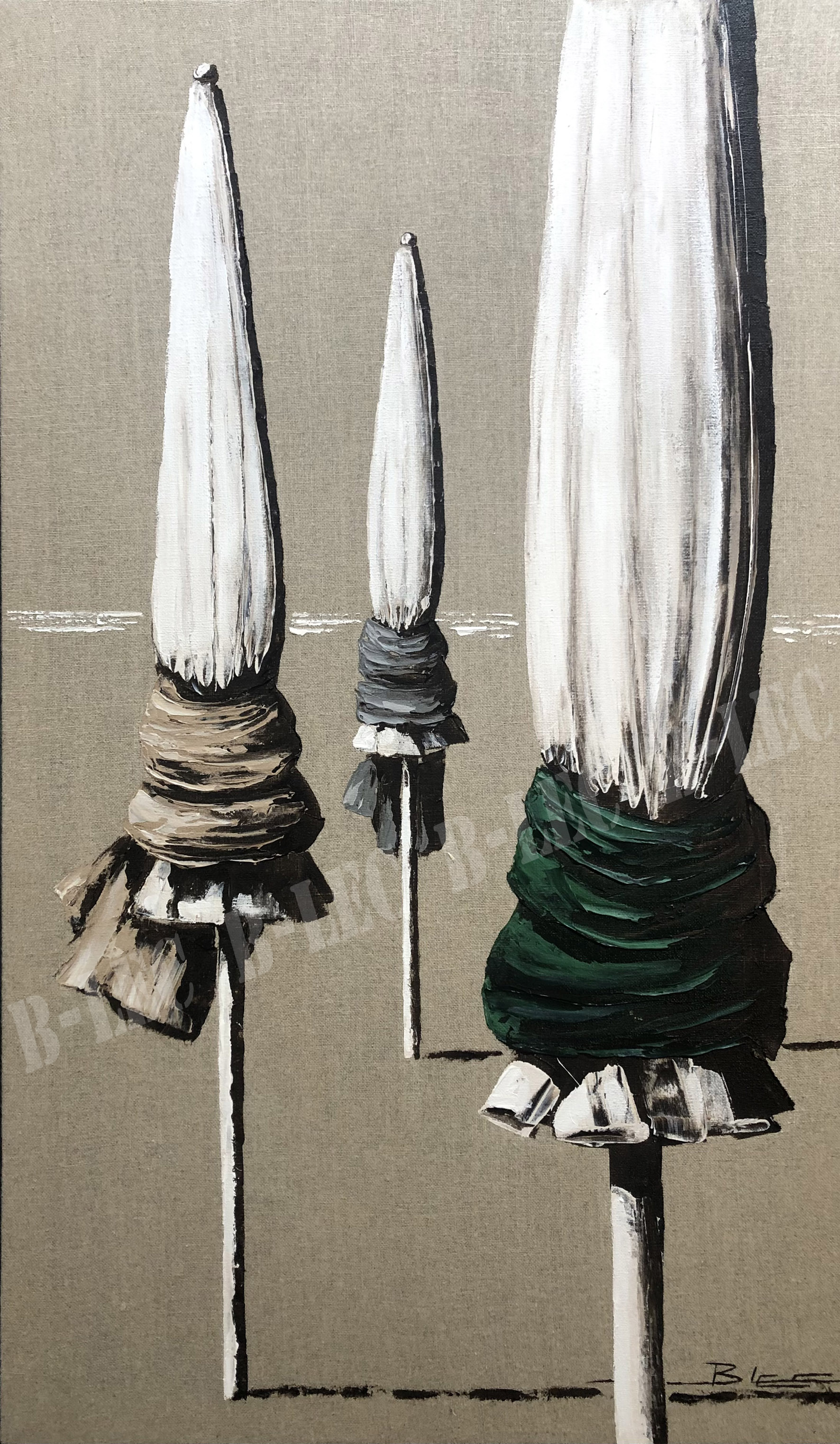 ...Parasols noeud vert bouteille