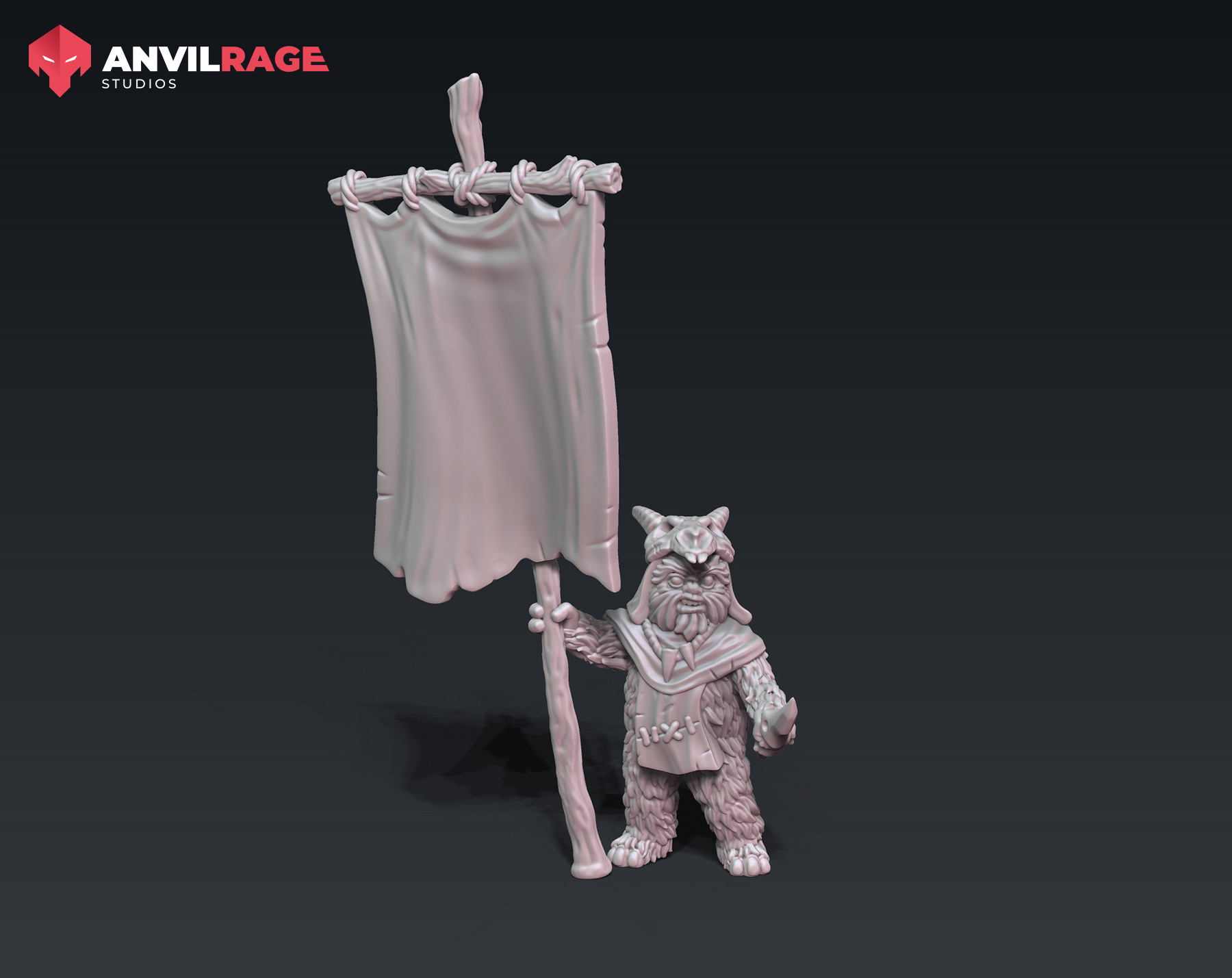 Guerilla bear standard bearer - Anvilrage Studios