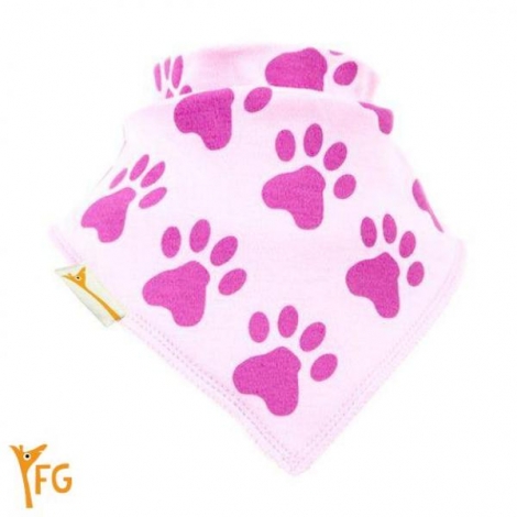 Bandanas imprimé "pattes roses sur rose"