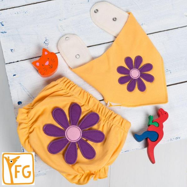 Bloomer Fleur violet sur orange clair