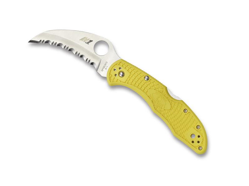 SPYDERCO TASMAN SALT 2 JAUNE A DENTS, C106SYL2