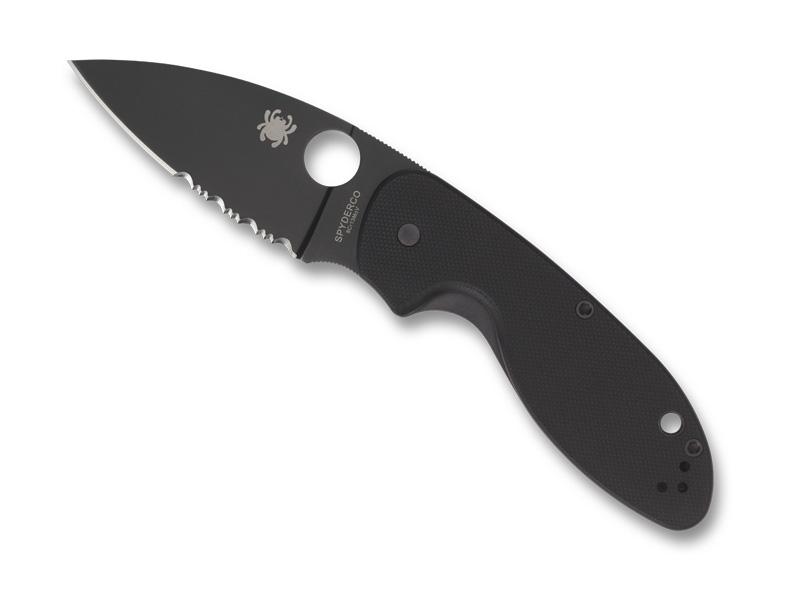 SPYDERCO EFFICIENT LAME NOIRE SEMI-DENTEE, C216GPSBBK