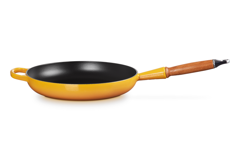 Poêle en fonte 28cm nectar avec manche en bois, Le Creuset