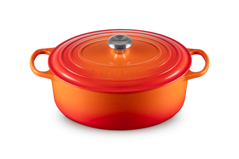 Cocotte ovale 27cm en fonte émaillée, orange, Le Creuset