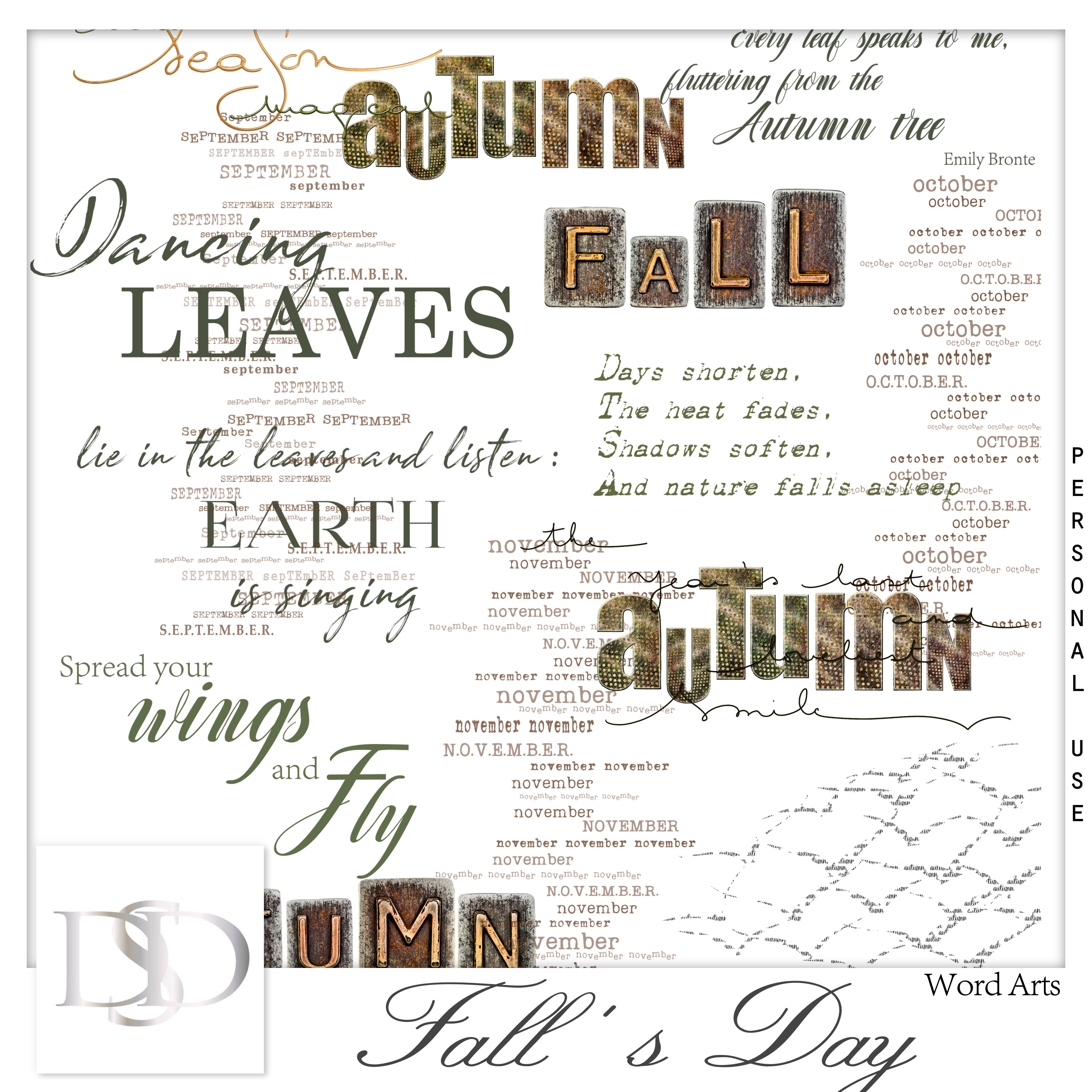 Fall's Day Word Arts