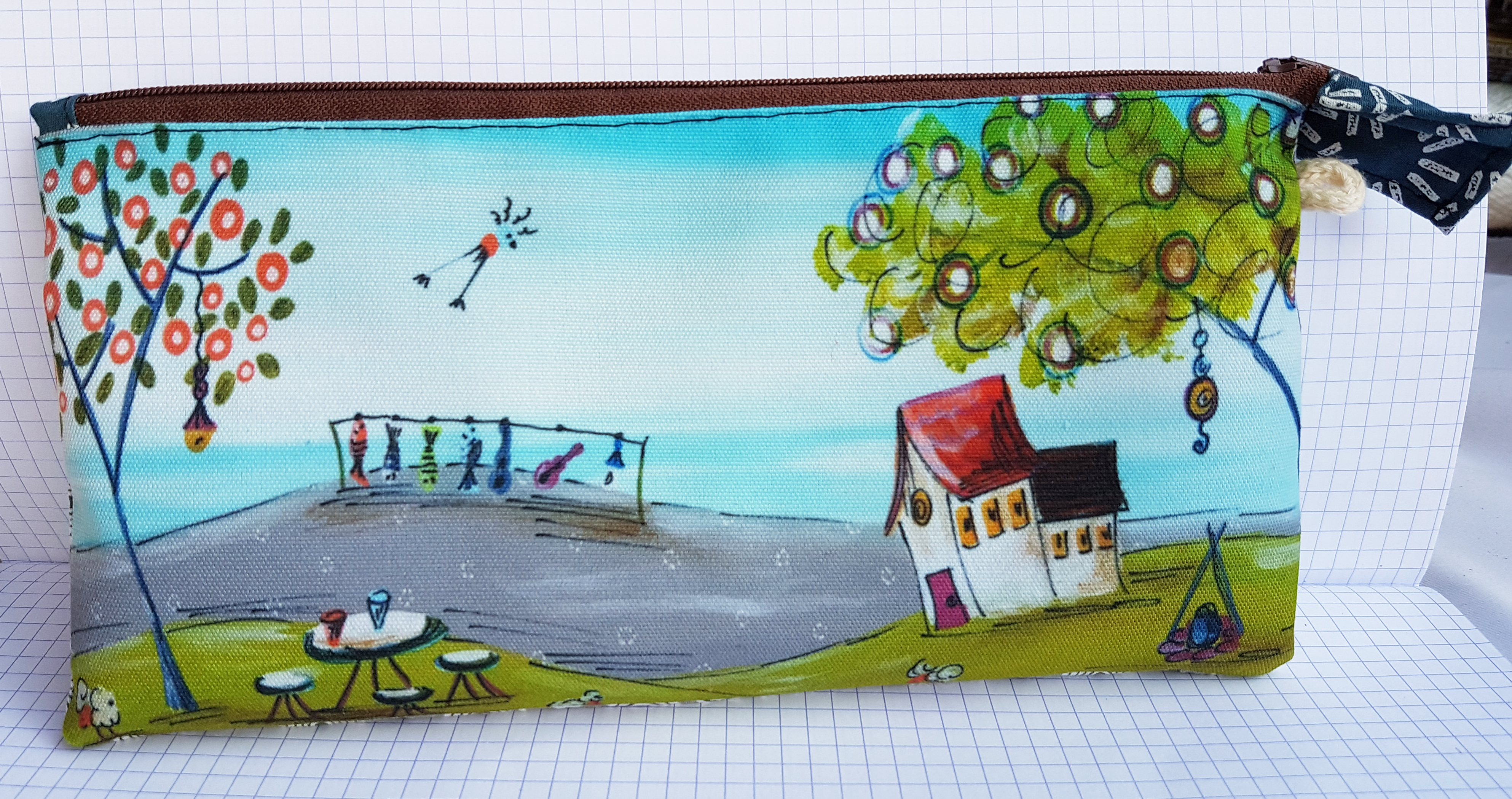 trousse ciel bleu 12 x 24 cm