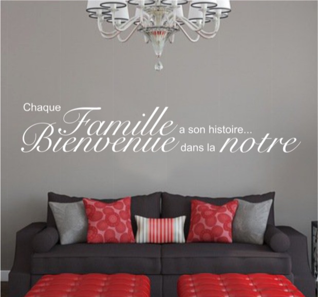 Stickers blanc déco "Chaque famille"