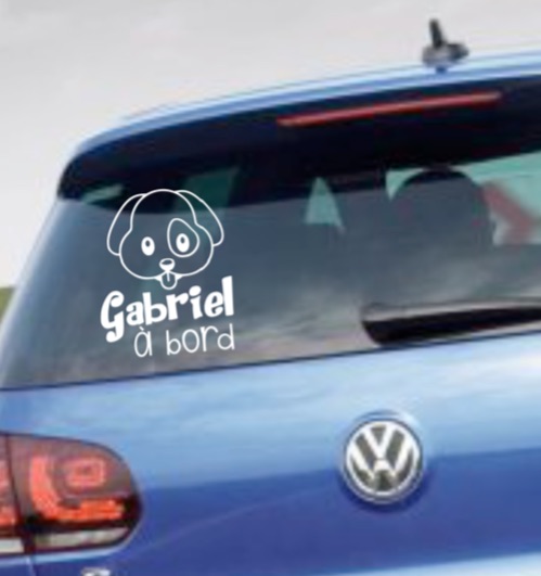 Stickers voiture"Gabriel à bord" 